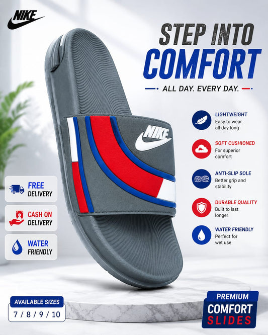Men's Nike Premium Comfort Slides – Lightweight, Soft & Water-Friendly Slippers