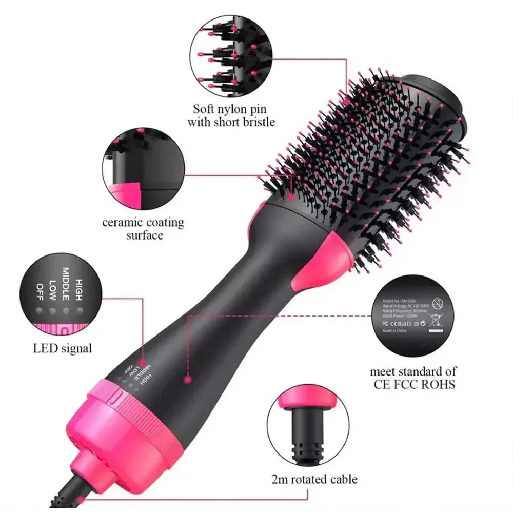 3-in-1 One Step Hot Air Brush Hair Dryer